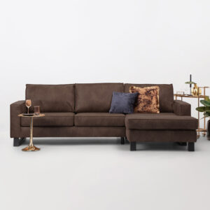 Sohome Loungebank Mathew Rechts, Microleder, kleur bruin