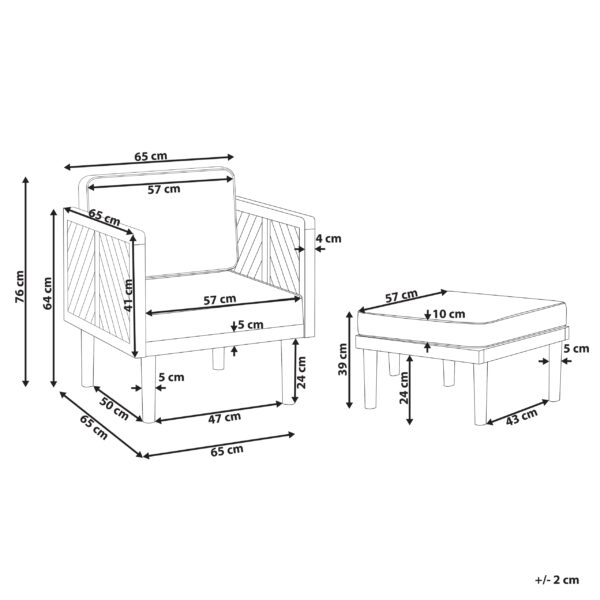 1 x Fauteuil Lichte houtkleur