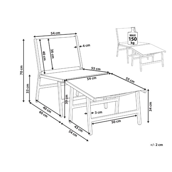 1 x Hocker Zwart