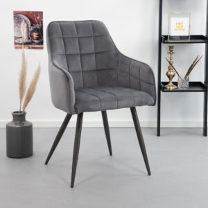 Tower Living Eetkamerstoel Silva Velvet, kleur grijs