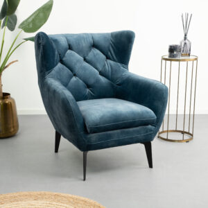 Tower Living Fauteuil Bomba Velvet, kleur blauw