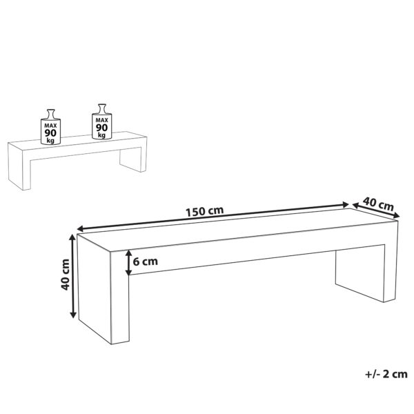 4251682235945 Tuinbank Beton 150 cm Wit TARANTO