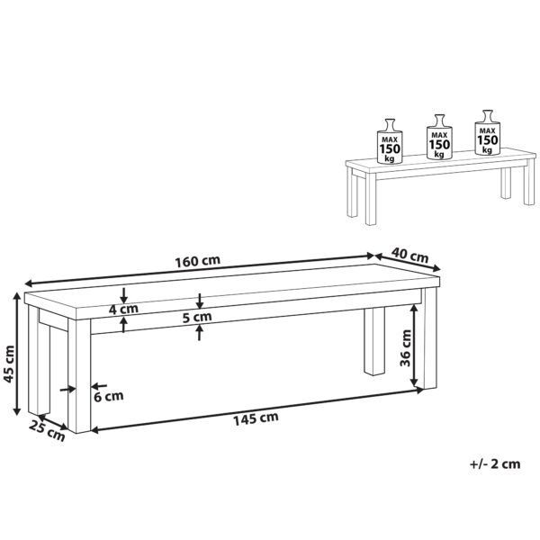 4251682260091 Tuinbank Beton 160 cm Grijs OSTUNI