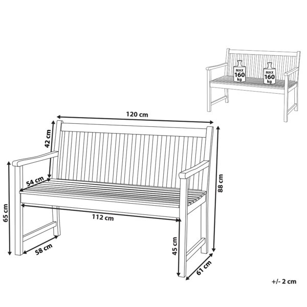 4251682219495 Tuinbank Gecertificeerd acaciahout 120 cm Lichte houtkleur VIVARA