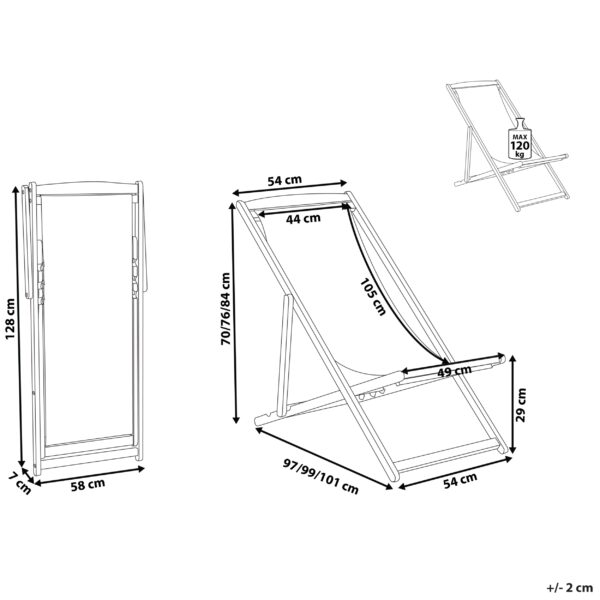 4251682234559 Tuinligstoel Hout Donkere houtkleur ANZIO