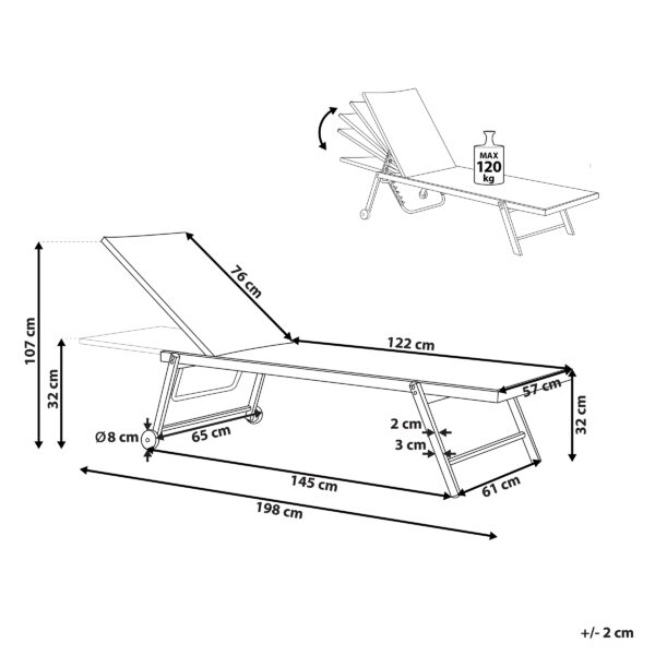 4251682284516 Tuinligstoel Metaal Geel PORTOFINO