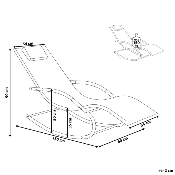 4251682269001 Tuinligstoel Metaal Grijs CARANO II