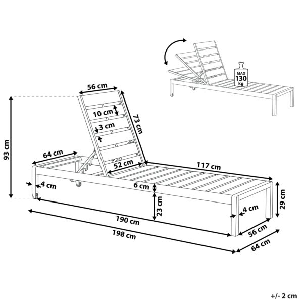 4260580923731 Tuinligstoel Metaal Grijs NARDO