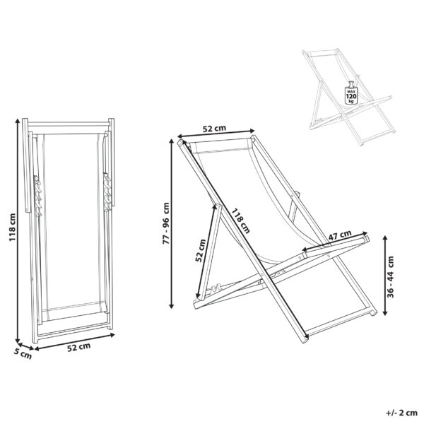 4251682270045 Tuinligstoel Metaal Rood LOCRI