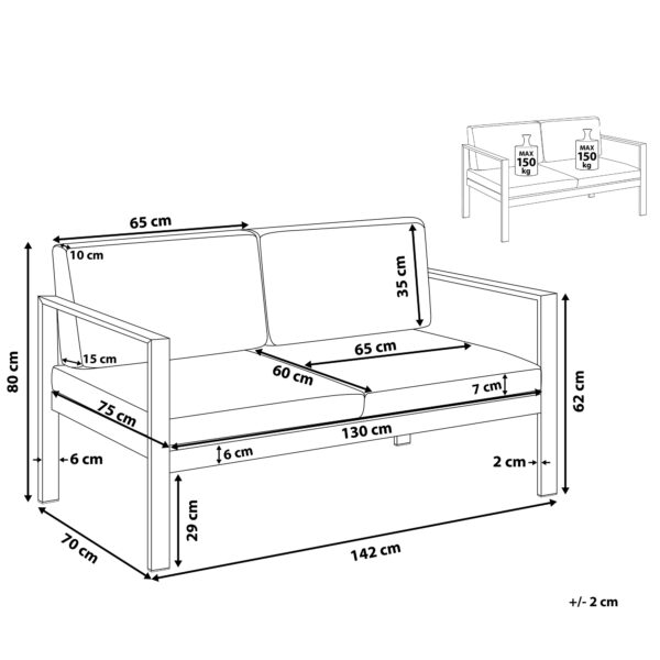 4260586358100 Tuinsofa Aluminium Donkergrijs SALERNO