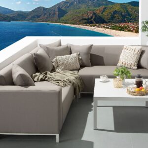 Tuinsofa Rechterzijde Polyester Beige BELIZE