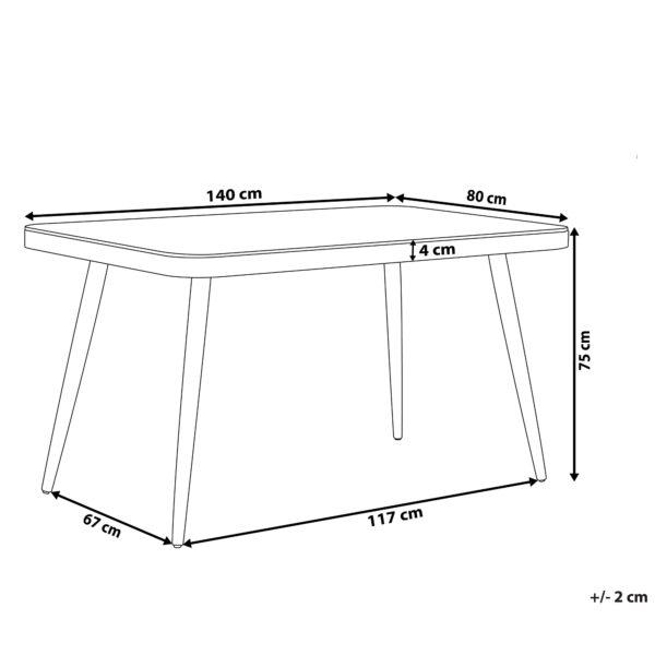 4251682264235 Tuintafel 140 x 80 cm Glas Grijs LIPARI