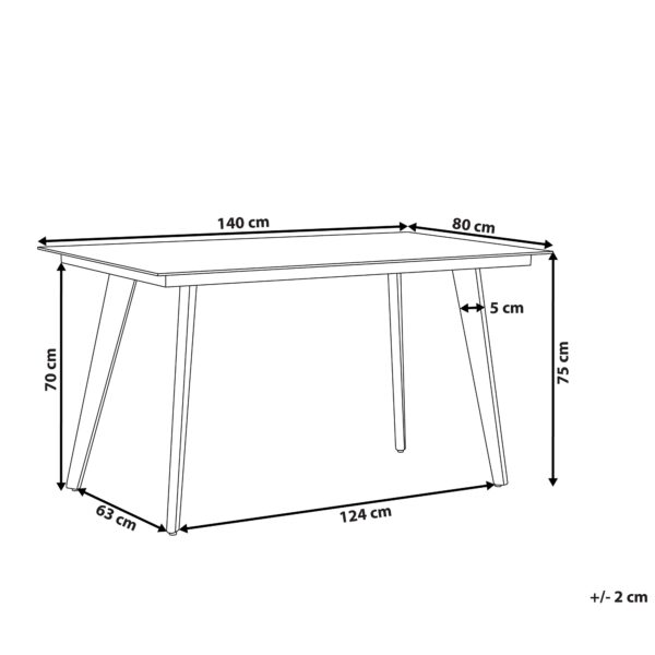 4251682264174 Tuintafel 140 x 80 cm Glas Grijs MILETO