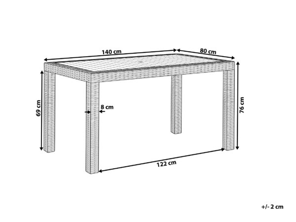 4251682206334 Tuintafel 140 x 80 cm Kunststof Grafietgrijs FOSSANO