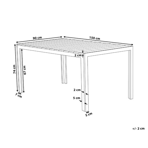 4255664842916 Tuintafel 150 x 90 cm Kunststof Beige COMO