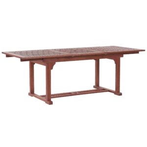 Tuintafel 160/220 x 90 cm Massief hout Donkere houtkleur TOSCANA