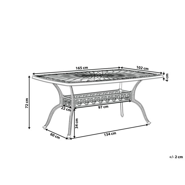 4251682230810 Tuintafel 165 x 102 cm Bewerkt hout Donkerbruin LIZZANO