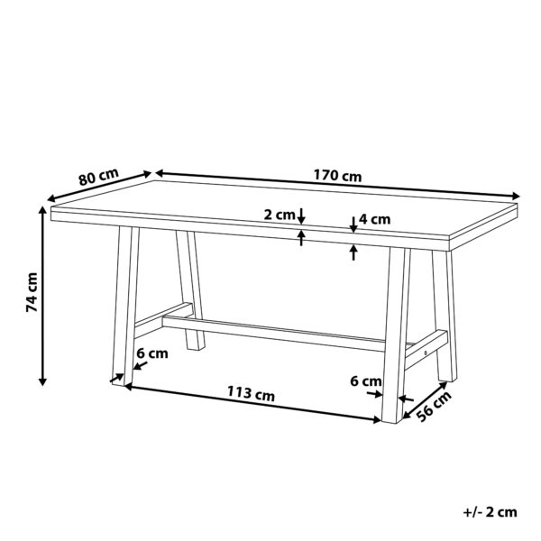 4260602377207 Tuintafel 170 x 80 cm Massief hout Wit SCANIA