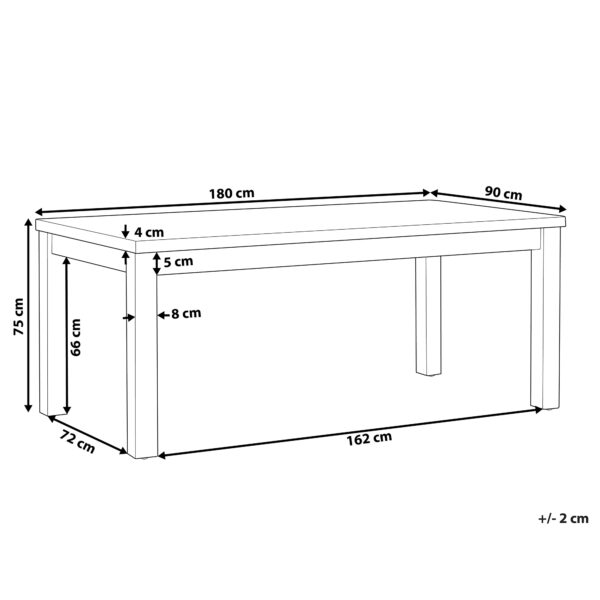 4251682260107 Tuintafel 180 x 90 cm Beton Grijs OSTUNI