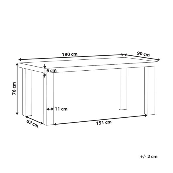 4251682242080 Tuintafel 180 x 90 cm Beton Grijs TARANTO