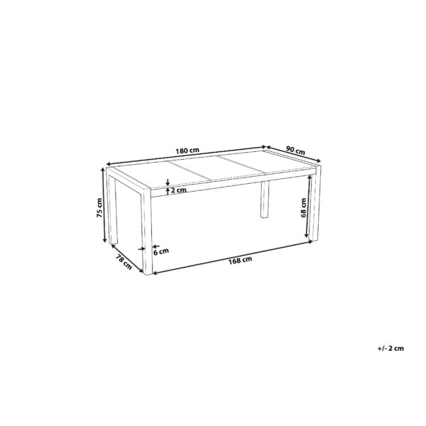 4255664841049 Tuintafel 180 x 90 cm Glas Grijs COSOLETO