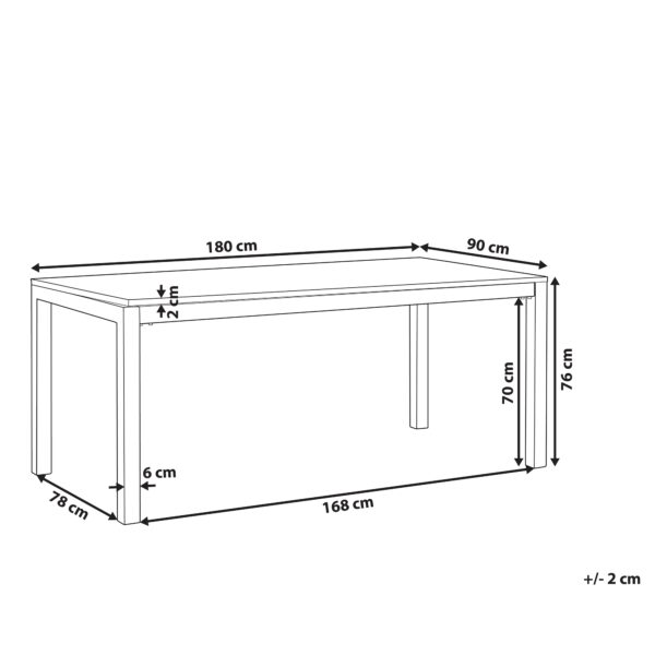 4251682205474 Tuintafel 180 x 90 cm Glas Transparant GROSSETO