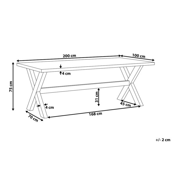 4251682240338 Tuintafel 200 x 100 cm Beton Grijs OLBIA