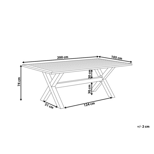 4251682206754 Tuintafel 200 x 105 cm Metaal Grijs CASCAIS