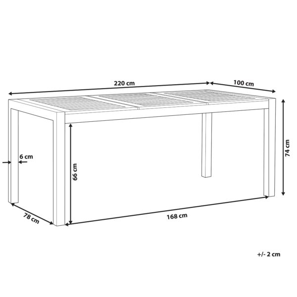 4251682238120 Tuintafel 220 x 100 cm Diverse Formaten