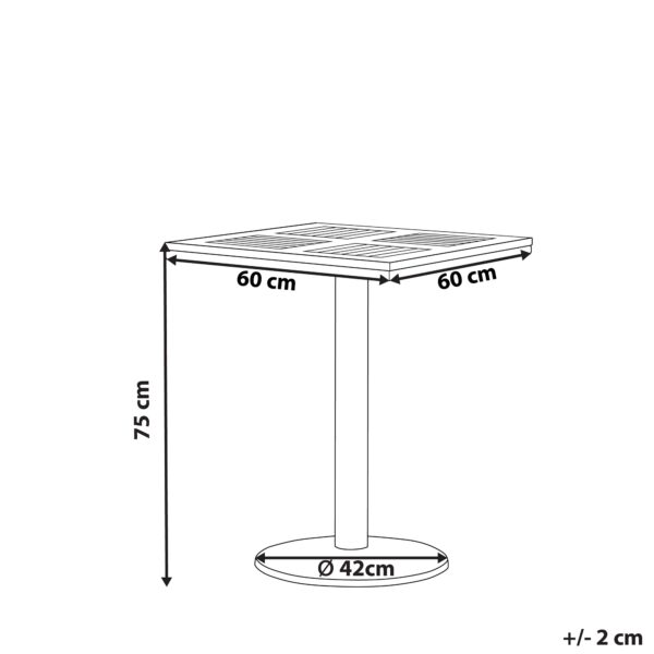 4251682264143 Tuintafel 60 x 60 cm Kunststof Lichte houtkleur PALMI