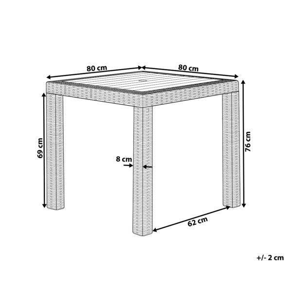 4251682206310 Tuintafel 80 x 80 cm Kunststof Grafietgrijs FOSSANO