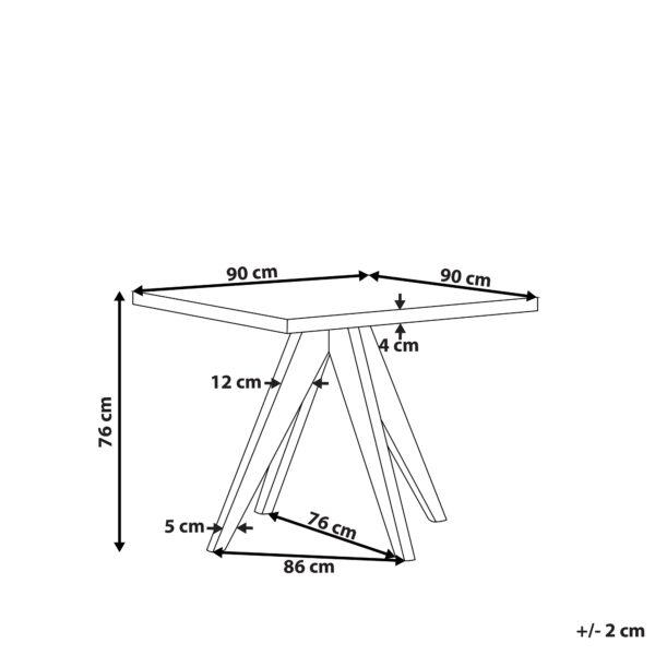 4251682266154 Tuintafel 90 x 90 cm Beton Grijs OLBIA