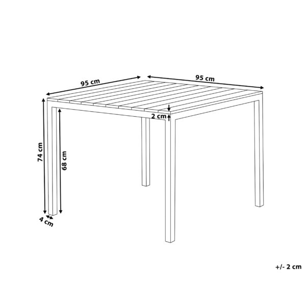 4255664842947 Tuintafel 95 x 95 cm Kunststof Beige PRATO