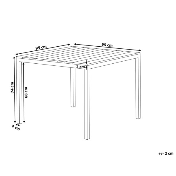 4251682216883 Tuintafel 95 x 95 cm Kunststof Grijs PRATO