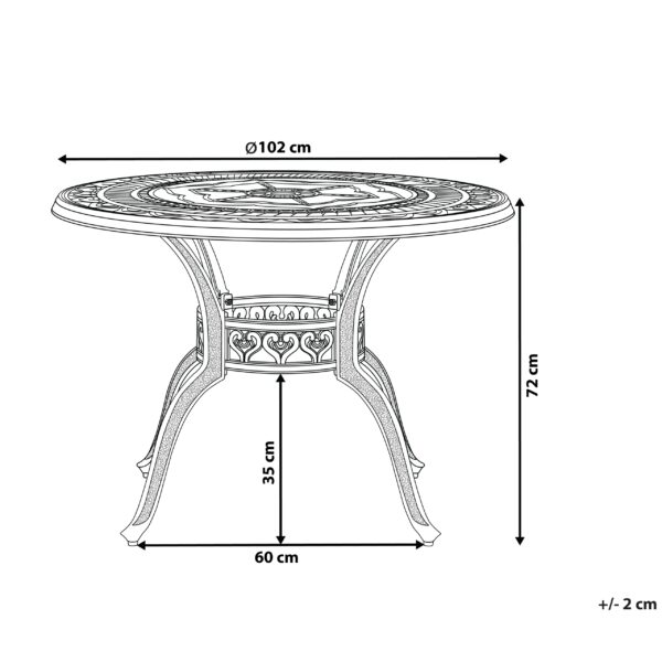 4251682228572 Tuintafel Bewerkt hout Donkerbruin SALENTO