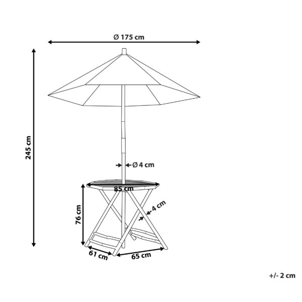 1 x Parasol Lichte houtkleur