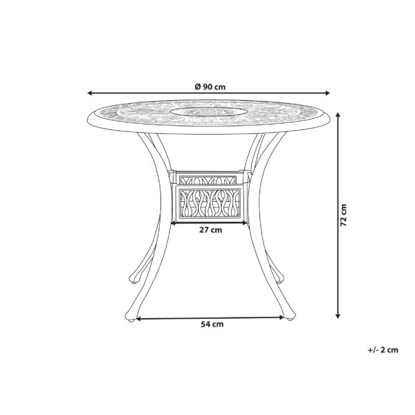 4251682228435 Tuintafel Metaal Donkerbruin ANCONA