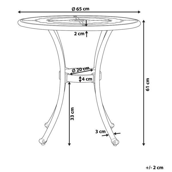 4251682261142 Tuintafel Metaal Donkerbruin BOVINO