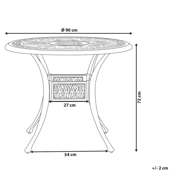 4251682266567 Tuintafel Metaal Zwart ANCONA