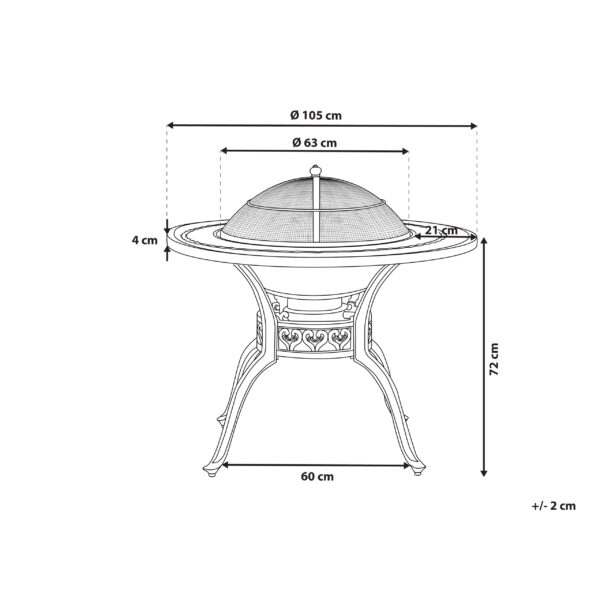 4251682228466 Tuintafel cm Metaal Donkerbruin MANFRIA