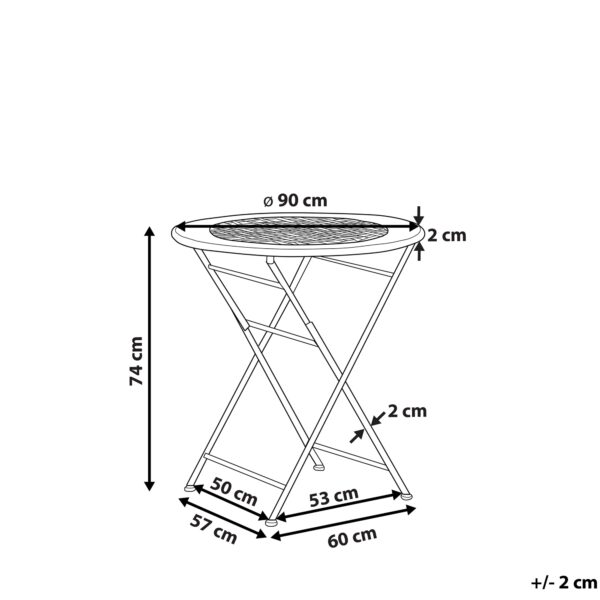 4251682266338 Tuintafel cm Metaal Gebroken wit BIVIO