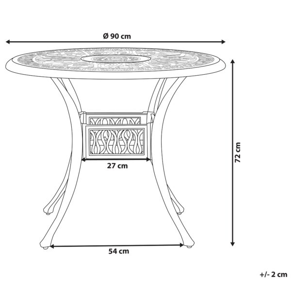 4251682266550 Tuintafel cm Metaal Wit ANCONA