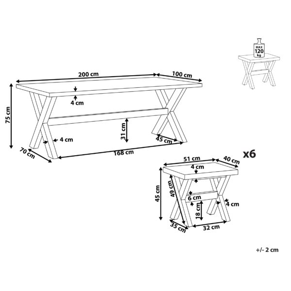 1 x Tafel Grijs