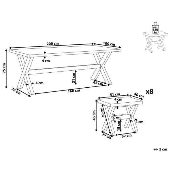 1 x Tafel Grijs