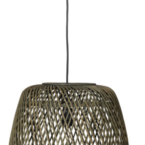 WOOOD Exclusive Hanglamp Moza Gevlochten bamboe / rotan, kleur Groen