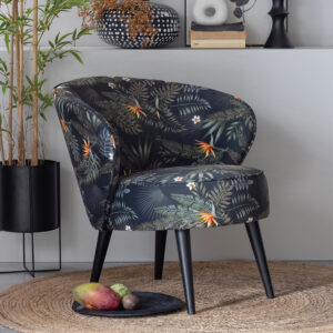 WOOOD Fauteuil Bo Velvet, Bloem Print