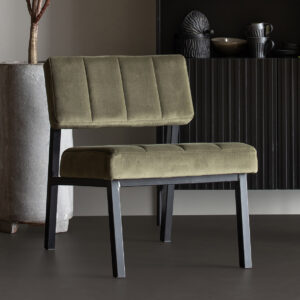 WOOOD Fauteuil Kaja Velvet, kleur Groen