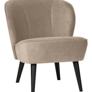 WOOOD Fauteuil Sara Velvet, kleur Khaki