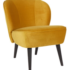 WOOOD Fauteuil Sara Velvet, kleur Okergeel