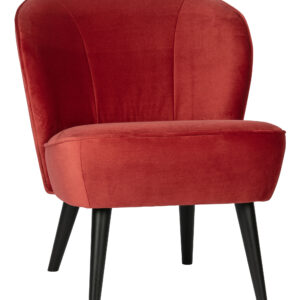 WOOOD Fauteuil Sara Velvet, kleur Raspberry